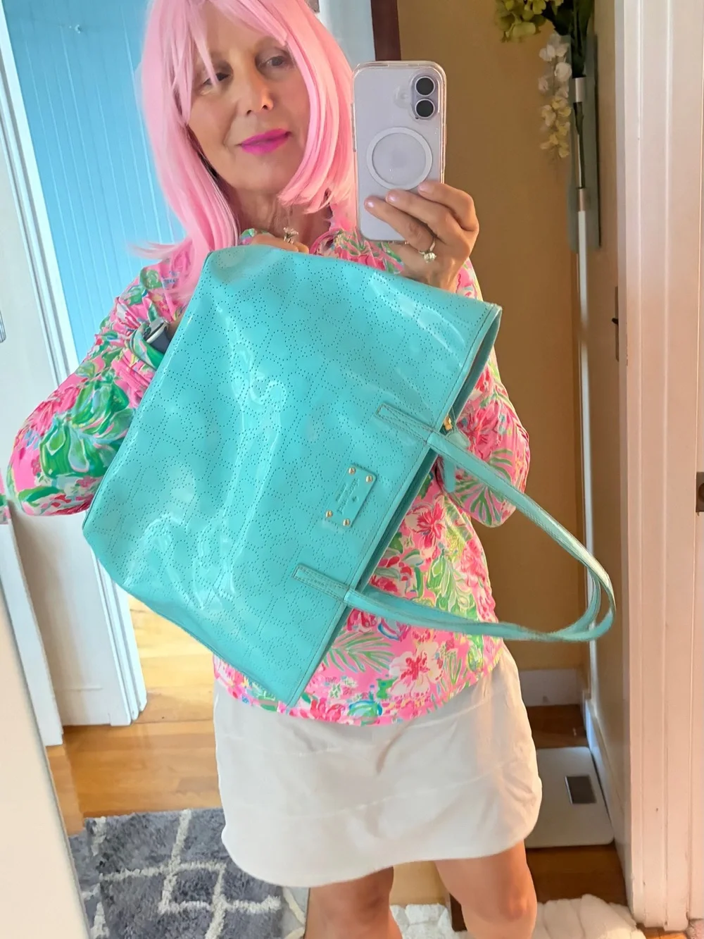 kate spade Aqua Perforated Leather Tote